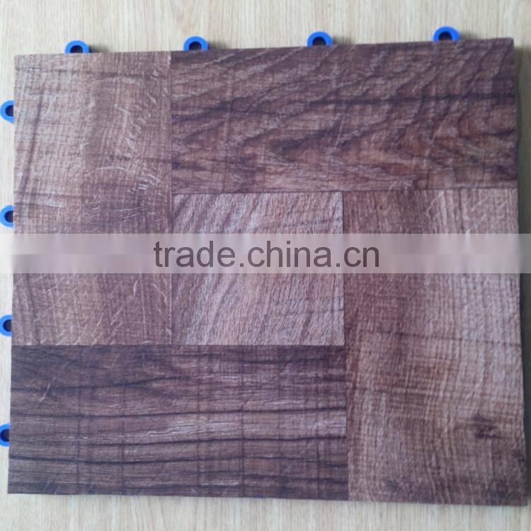 Interlocking PP PVC floor Wood Look Laminate PVC Plastic Flooring New design