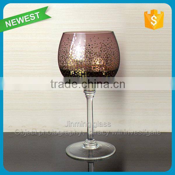 Newest colorful goblet wine glass wholesale thick bottom glass wine cup support OEM glass cup