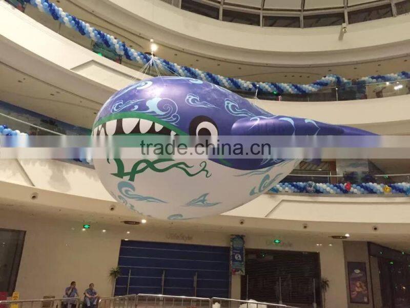 Blue whale shape PVC balloon for party , giant PVC balloon , helium balloon