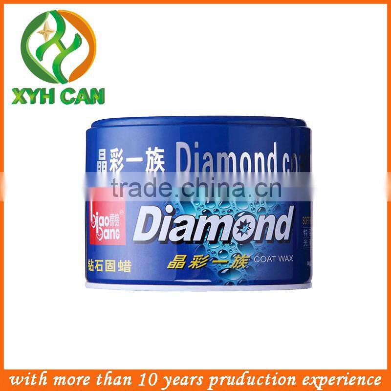 full color printed round car wax tin container,car wax can