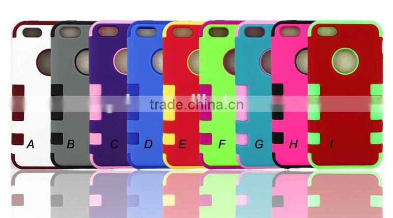 3 in 1 hybrid silicone case for iPhone 5C mobile accessory