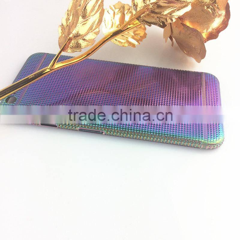 2016 China hotsell product for iphone 6s plus housing rainbow with full crystal for iphone 6s plus 24k gold crystal