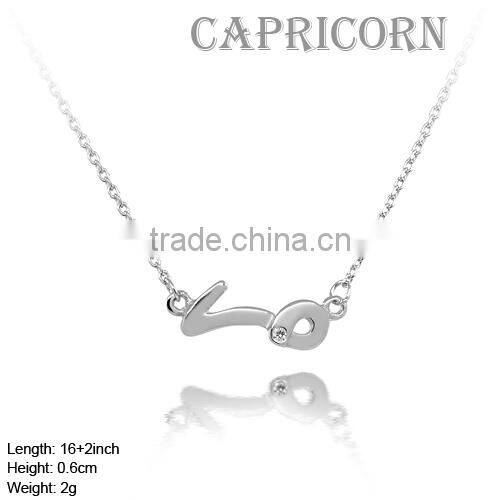 NZA-1010 Fashion Silver Necklace Capricorn Sign Necklace The Zodiac 12 Constellations