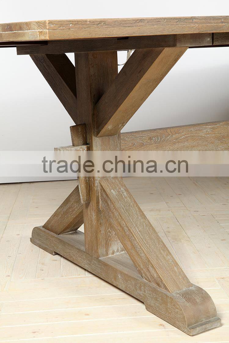 Retro Style Oak Wood Dining Table