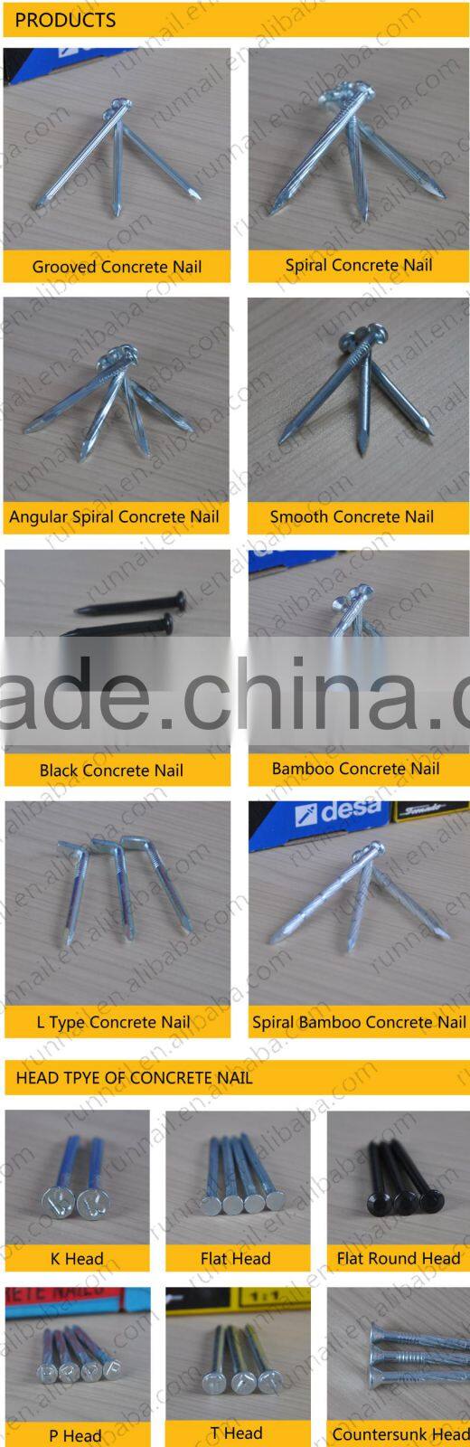 Galvanized bamboo construction concrete nails factory--Hangzhou