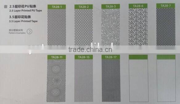 2.5 layer composite pure PU printed waterproof seam sealing tape for printed garments sport wear, jackets