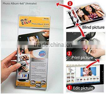 4*6,Mini-color inkjet DIY photo album(Black Grain Line Cover-Antraite)