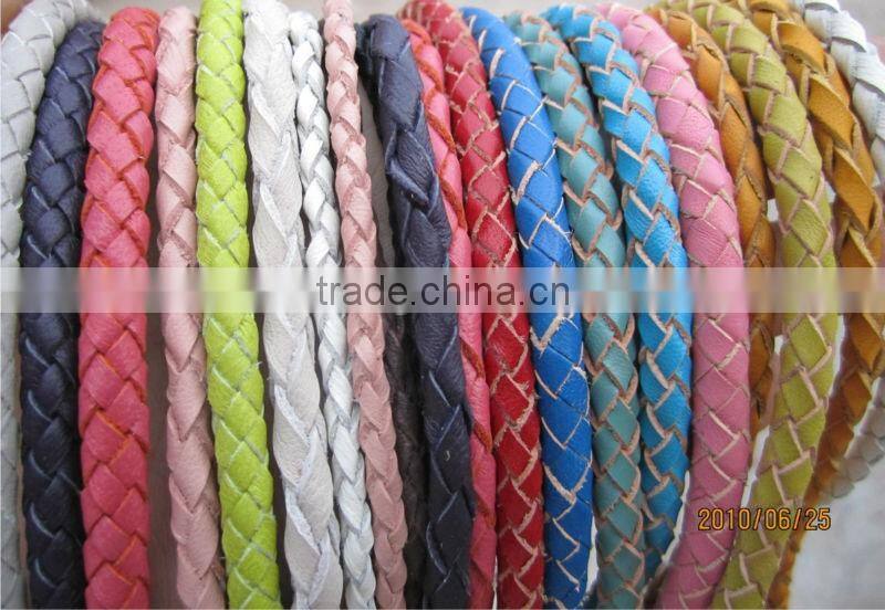 Wholesale sheepskin round knitted leather cord