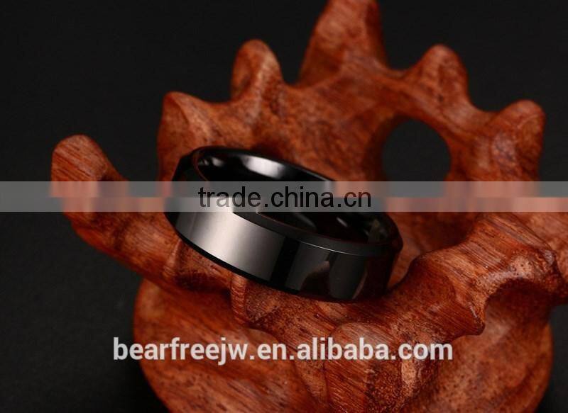 Unisex Beveled Edge Center Comfort Fit Tungsten Wedding Band Ring 6mm