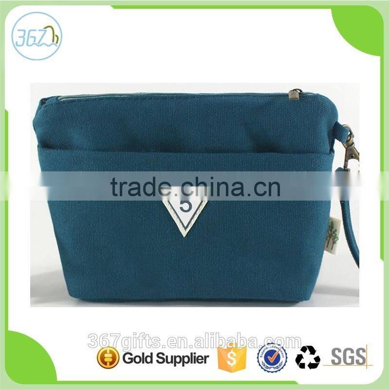 Fashion Design Makeup Plain Cotton Canvas Cosmetic Bag for Promotion