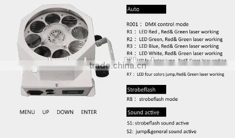 NEW KTV DJ BAR BALLROOM WEDDING CEILING GOBO LIGHTS 8 EYES ROTATING GOBOS