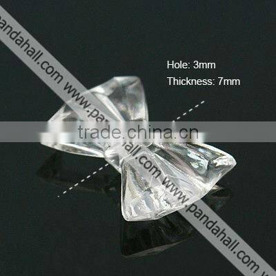 Transparent Acrylic Beads, Bowknot, Clear(TACR-543-01)