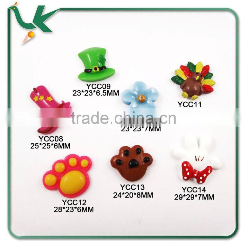 Christmas Halloween Cabochons Cross Flatback Resin Beads with Glitter Powder Kids DIY Crafts MIX IN STOCK