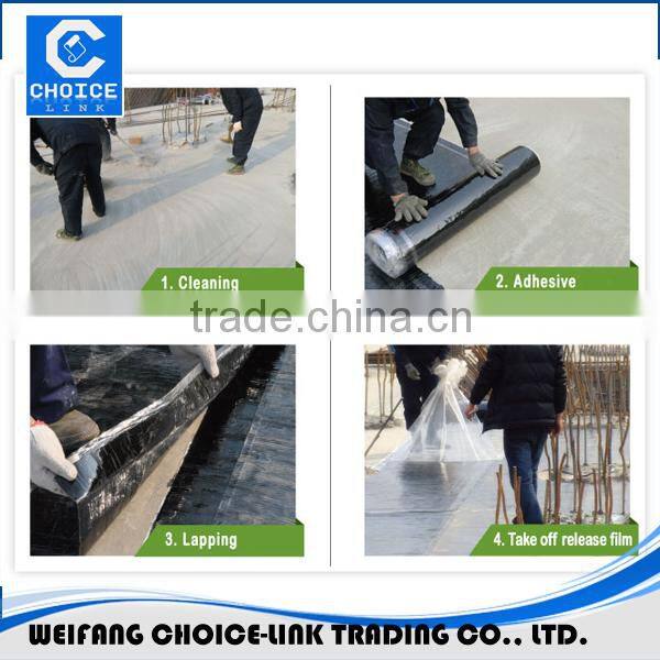 Concrete waterproof material Bitumen self-adhesive tape for sealing