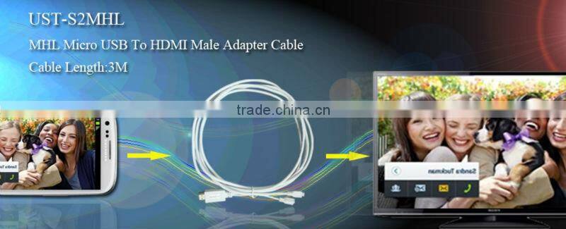 MHL Micro USB To Male Adapter Cable for galaxy S2 or other smart phone