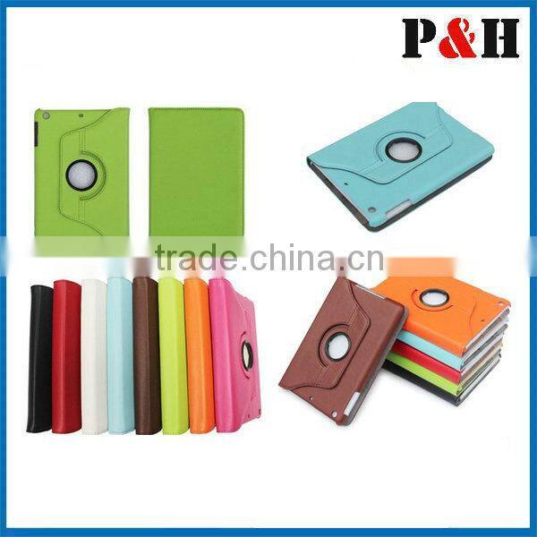 360 Degree rotation stand leather case For ipad Mini
