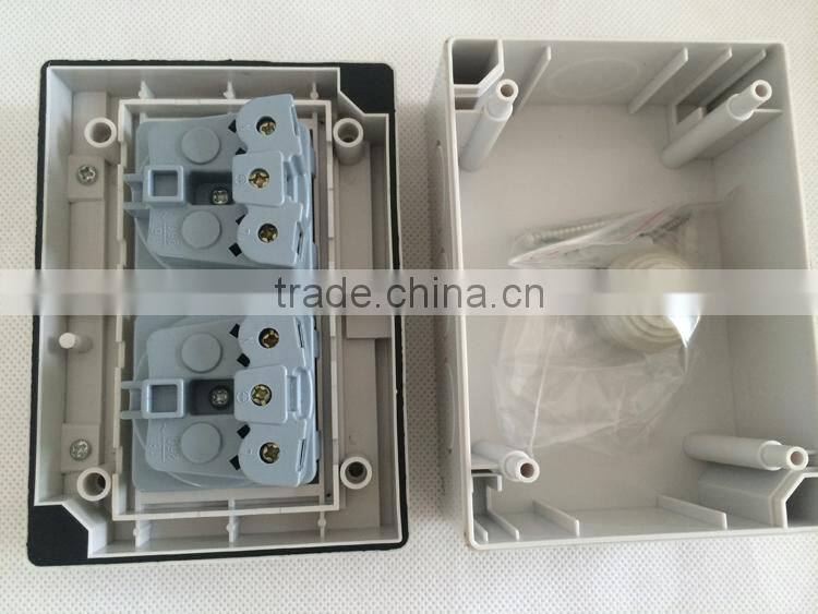 factory price CHENF Two German Socket Mini Waterproof Push Button Switch & Waterproof Push Button Switch(CF-2SR)