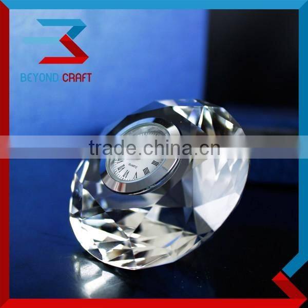 Super Shinning High Quality Crystal Glass Gem Diamond Stone Wedding Clock Favor For Guest