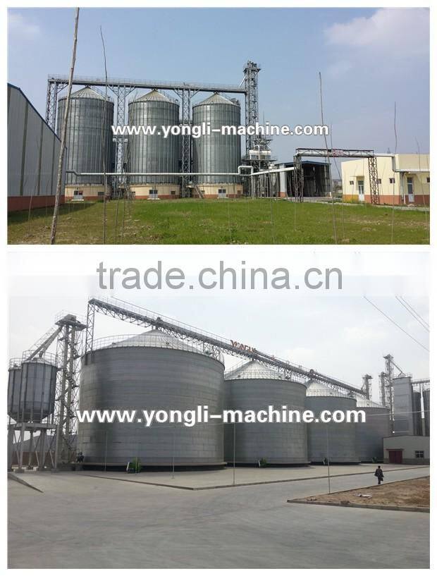 2000 Ton galvanized storage rice corn grain steel silo with conveying system