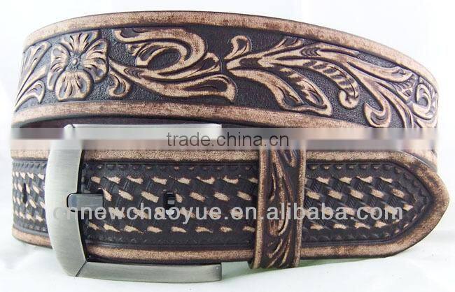 LONGHORN RODEO HAND TOOLED BROWN LEATHER WESTERN BELT Belt Wholesale With Various Colors and Factory Prices