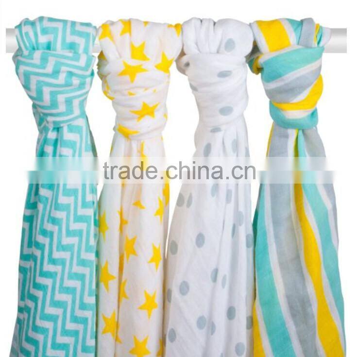 100% Cotton Premium Soft Baby Swaddle 47*47 Large Newborn Muslin Blanket