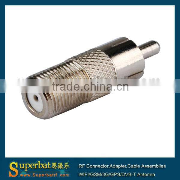 F to RCA Adapter coax F Jack to RCA Plug Straight New Listing