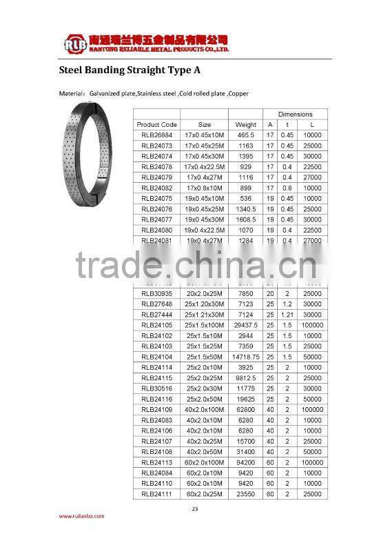 Straight Type Galvanized Steel Perforated Banding