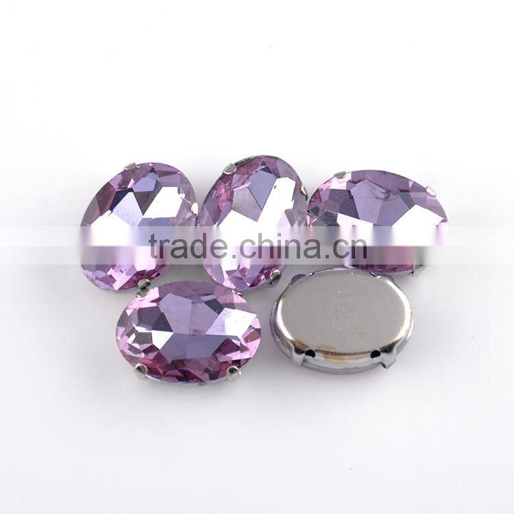 Oval ornaments rhinestones sew on chaton decorative shoe crystal stones