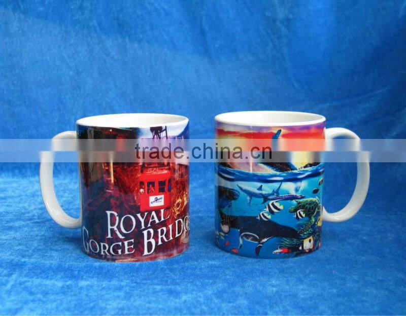 11oz Ceramic Straight Sublimation Coated Image Mug for Promotion