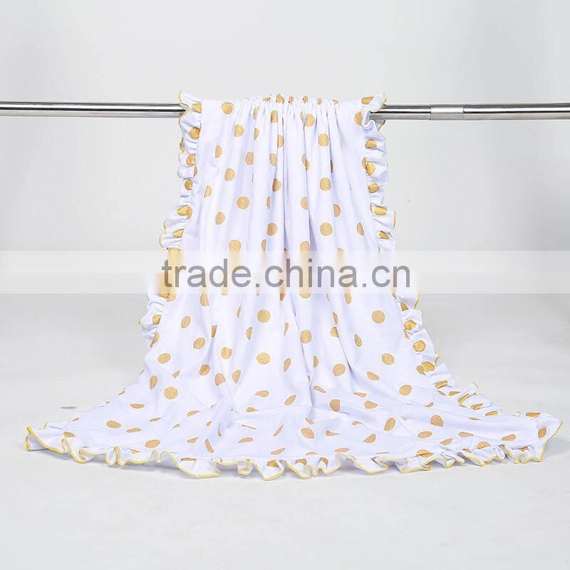 many colors gold dots fleece blanket for children