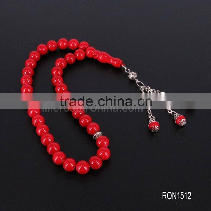 33pcs 8mm Jasper Stone Silver Tassel Prayer Beads Tespih Tesbih Tasbeen Beads