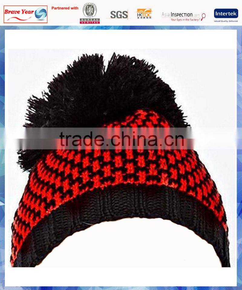 Textured Knit women cotton beanie/cotton hat beanie/Cotton Pom Beanie