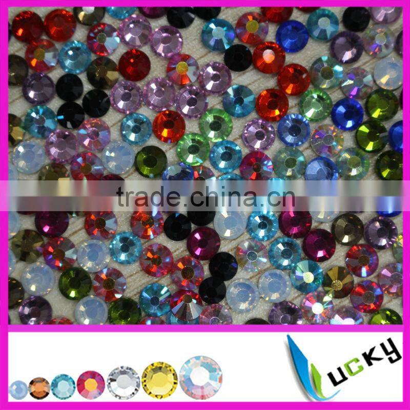 2014 new flat back diamond shape hot fix rhinestones swimming for iron-on transfer