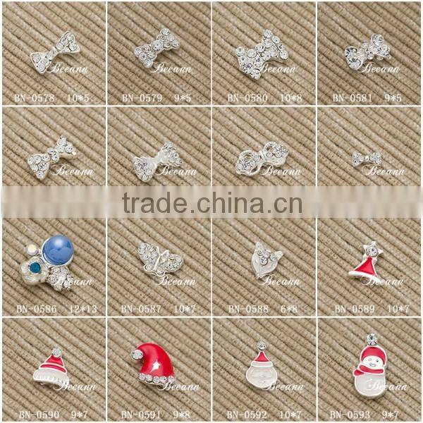 3D Nail Art Rhinestone Decorations White & Pink Colors Crown Bowknot & Love pattern
