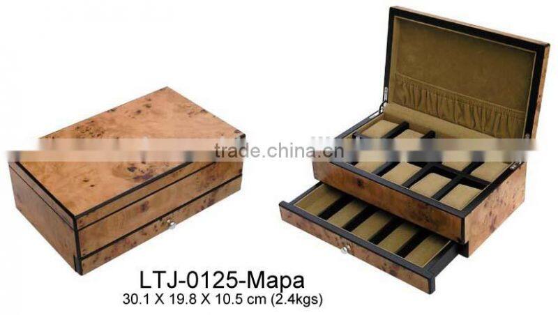 Velvet inlay wooden watch box for sale