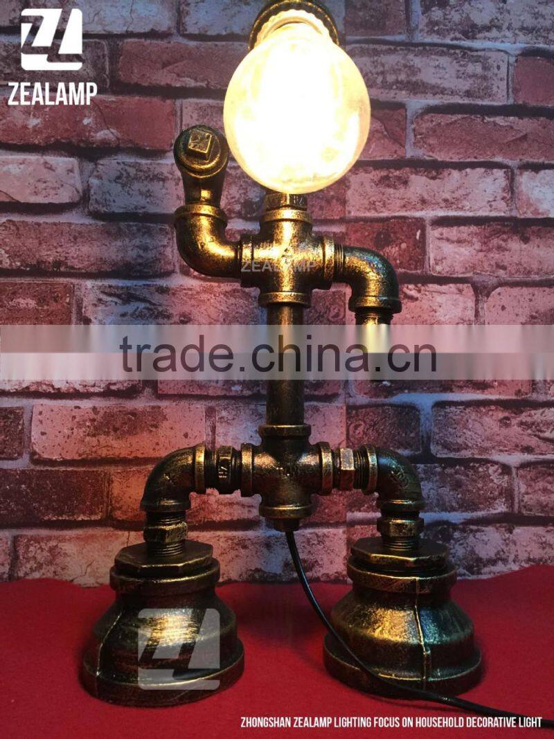 Industrial Style Pipe Lights Steampunk Pipe Table Lamp Edison Lamp Robot
