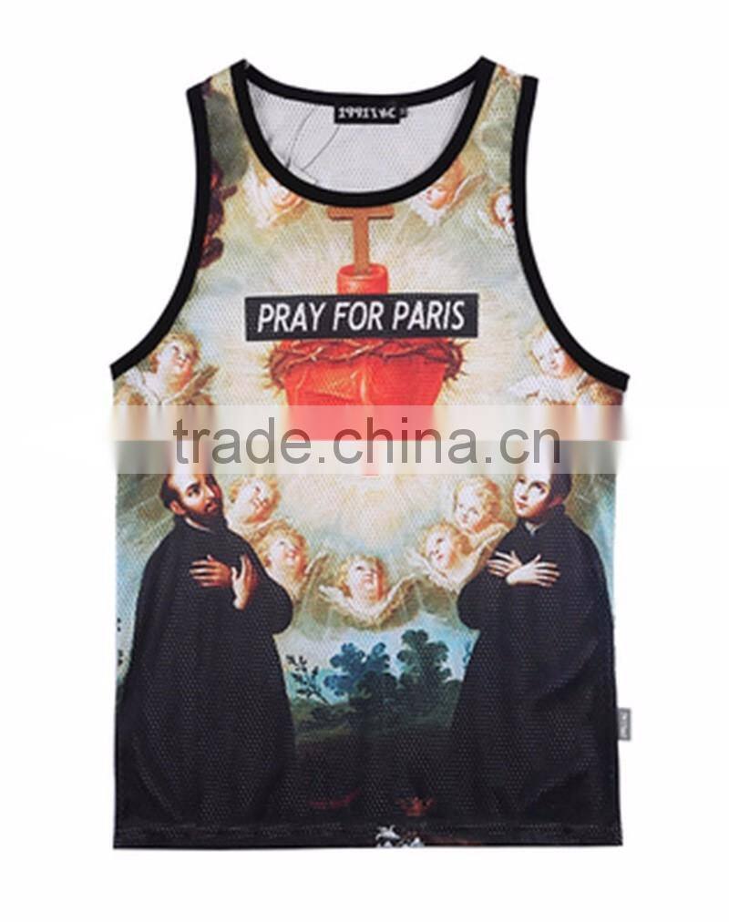 Custom sublimation printing Tank Top Men's Vest Customized Printing Service Bulk Wholesale Clothing China Manufacturer Direct