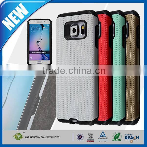 C&T Unique Big Flower Bloom Polycarbonate Hard Case Back Cover for Samsung S6 Black