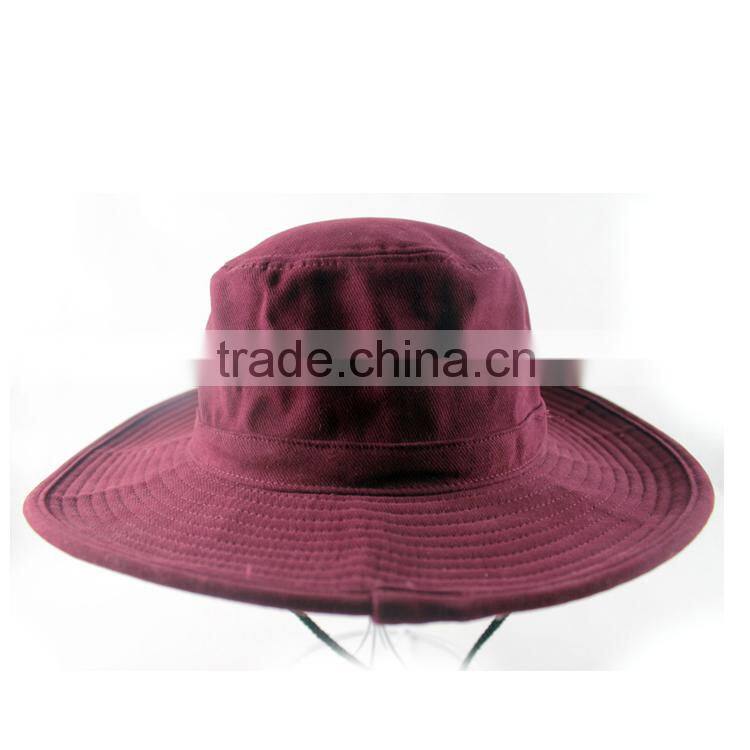 High quality mens brush cotton bucket hat with string