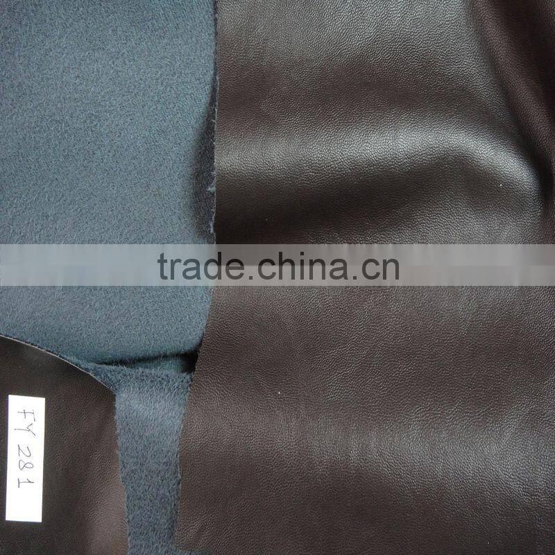 Nap emboss PU leather jacket material with cheaper price for garments usage