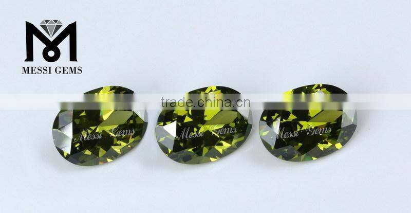 Wholesale Oval Olive Cubic Zirconia Beads