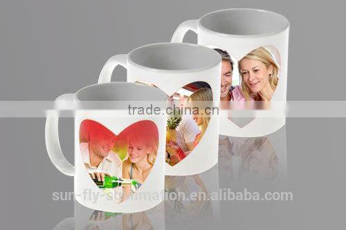 Heart Shape Color Changing Mug/ Color changing mug/ Colorful mug for promotion/ Designed Mug