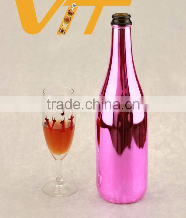 Professional custom made 750ml champagne bottles colour glass bottles and bottle manufacturer