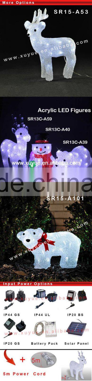 Acrylic light up LED bear carrying baby