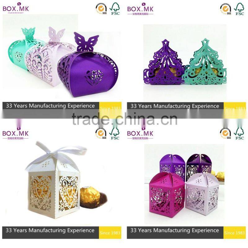 Whole Sale High Quality Handmade Luxury Colorful Graceful Hollow Out Weeding Candy Box