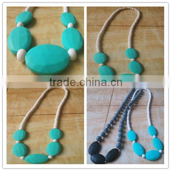 Teething Necklace Chic BPA Free silicone beads teething,baby teething bead necklaces fashion,teething bead necklaces