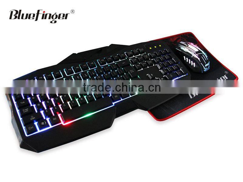 Fashional Rainbow backlit Wired Keyboard and Mouse Combo Set for laptop desktop