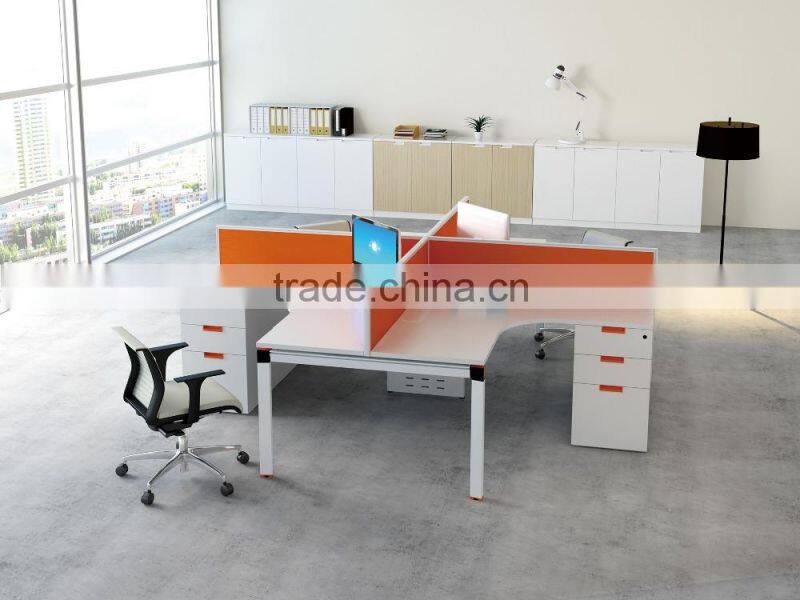 office new design various color selection 4 seater office computer desk with drawers