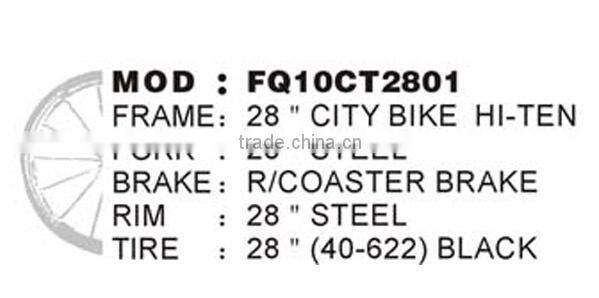 2014 hot sell ct2801 PULLY 24 inch single speed Alloy utility/city bike