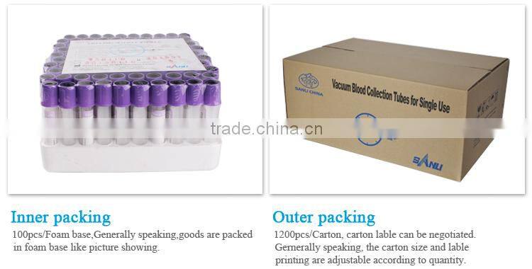 China Lavender cap K2 K3 edta vacuum blood collecton test tube for sale